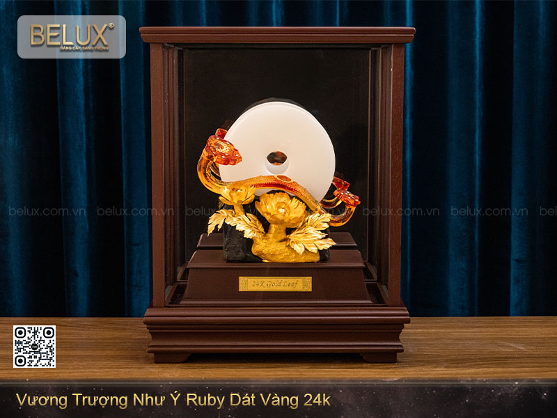Vương Trượng Như Ý Ruby Dát Vàng 24k
